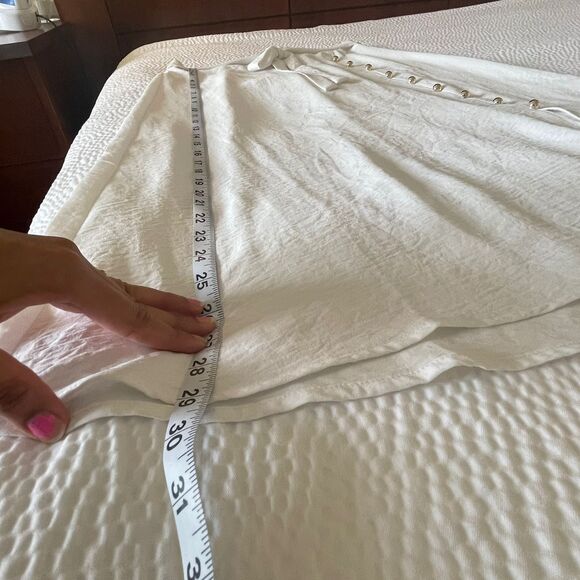 NYCC Women's White Midi Long Button Elastic Waist Tie Front Skirt Size S - Picture 5 of 7